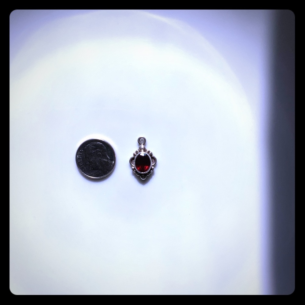 Garnet and sterling pendant